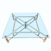 Large Bamboo and Glass Square Coffee Table by John McGuire