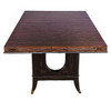Atelier Leleu Style French Art Deco Macassar Ebony Dining Table w/ Brass Access