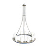 Large Modernist Twelve-Light Nickel Finished Chandelier