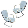Mid-century Steel Flat Iron Springer Patio Outdoor Lounge Chair, Pair