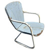 Mid-century Steel Flat Iron Springer Patio Outdoor Lounge Chair, Pair