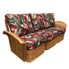 Art Deco Style "Hawaii" Rattan Fan Arm Three-Seat Sectional Sofa