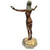 Art Deco Style Egyptian Belly Dancer Bronze Sculpture on Marble Base by Marius
