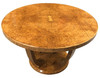 Restored Art Deco Jules Leleu Round Oak Burled Wood Table