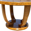 Restored Art Deco Jules Leleu Round Oak Burled Wood Table