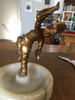 Art Deco Ashtray/Ring Tray with Female Harlequin Dancer Statue by Frankart