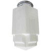 Tall Art Deco Stepped Skyscraper Ceiling Glass Globe Pendant, 4 Available
