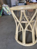 Restored "X" Rattan Vanity Stool with Wicker Seat