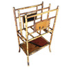 Restored Aesthetic Movement Large Two-Tier Tiger Bamboo Magazine Rack w/ Divider