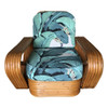 Restored Rattan Six-Strand Square Pretzel Lounge Chair Paul Frankl Style