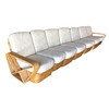 Restored Art Deco Six-Strand Square Pretzel Seven-Seat Sectional Sofa