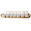 Restored Art Deco Six-Strand Square Pretzel Seven-Seat Sectional Sofa