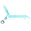 Mid-century Teal Iron Mesh Outdoor/Patio Chaise Lounge by Woodard, Pair