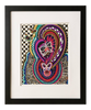 Framed Abstract "Behind the Tapestry" Mixed Media on Paper by Laurel Rosenberg