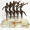 Large Art Deco Sculpture of Five Chiparus Style Dancers With a Marble Base