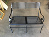 Woodard Wrought Iron Mesh Loveseat Bench, Scrolling Arms