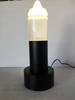 Modern Steel Table Lamp With Cone Shaped Glass Shade, Pair