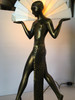 Guerbe Le Verrier Style Nude Egyptian Lamp W/ Marble Base