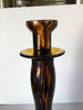 Large Handblown Amber Murano Glass Candlestick Holder