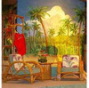Large Hand Painted Aloha Tropical Mural