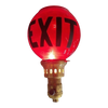 1930s Ruby Red Glass Lightly Etched Exit Light Globe
