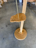 1950s Googie Asymmetric Pole Floor Lamp With Side Table & Fiberglass Shade 1950s Googie Asymmetric Pole Floor Lamp With Side Table & Fiberglass Shade