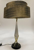 1950s Mid Century Googie Table Lamp W/ Spun Fiberglass Shade 1950s Mid Century Googie Table Lamp W/ Spun Fiberglass Shade