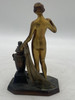 Art Deco Spelter Metal Nude Greek Goddess Torch Tip Table Lighter