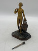 Art Deco Spelter Metal Nude Greek Goddess Torch Tip Table Lighter