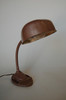 Art Deco Style Copper Gooseneck Desk Lamp With Pen Holder