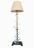 Asymmetric Mid-Century Era Acrylic and Brass Floor Lamps - a Pair