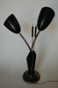 Black Enamel Brass Double Gooseneck Adjustable Calla Lily Desk Lamp