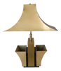 Brass Pagoda Table Lamp W/ Double Planter