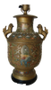 Bronze Chinese Cloisonne Table Lamp With Foo Guard Dogs Bronze Chinese Cloisonne Table Lamp With Foo Guard Dogs