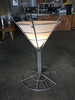 Chrome Wire Art Light Up Martini Lounge Side Table with Glass Top