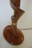 Free-Form Abstract Carved Mahogany Table Lamp W/ Brass Accents by Jascha Heifetz