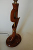 Free-Form Abstract Carved Mahogany Table Lamp W/ Brass Accents by Jascha Heifetz