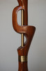 Free-Form Abstract Carved Mahogany Table Lamp W/ Brass Accents by Jascha Heifetz