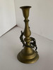 Hand Casted Brass Candle Holder W/ Chinese Dragon, Circa 1920
