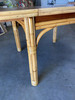 Mid Century Rattan and Mahogany Expandable Dining Table