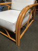 Restored Vintage 1949er Rattan Reclining Lounge Chair With Arched Arms