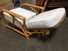 Restored Vintage 1949er Rattan Reclining Lounge Chair With Arched Arms