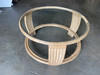 1950s Five Strand Rattan Coffee Table With Glass Top 1950s Five Strand Rattan Coffee Table With Glass Top