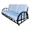 Restored Black Two-Strand "Half Moon" Rattan 3-Seat Sofa Restored Black Two-Strand "Half Moon" Rattan 3-Seat Sofa