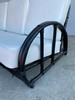 Restored Black Two-Strand "Half Moon" Rattan 3-Seat Sofa Restored Black Two-Strand "Half Moon" Rattan 3-Seat Sofa