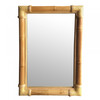 Restored Extra Large Single-Strand Rattan Mirror With Fancy Wrappings Restored Extra Large Single-Strand Rattan Mirror With Fancy Wrappings