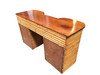 Restored Art Deco Stacked Rattan Secretary Desk w/ Mahogany Top Restored Art Deco Stacked Rattan Secretary Desk w/ Mahogany Top