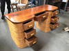 Restored Art Deco Stacked Rattan Secretary Desk w/ Mahogany Top Restored Art Deco Stacked Rattan Secretary Desk w/ Mahogany Top