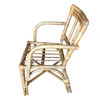 Restored Vintage Mid-Century Swoop Arm Rattan Armchair With Triple-Pole Back