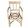 Restored Vintage Mid-Century Swoop Arm Rattan Armchair With Triple-Pole Back